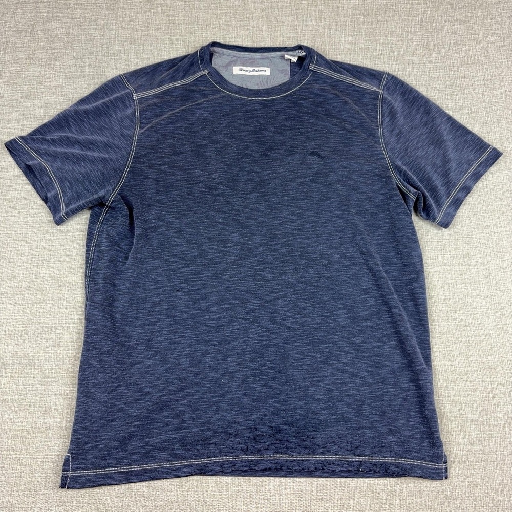 Tommy Bahama Shirt Mens Small Blue Modal Blend Crewneck Basic Tee Logo